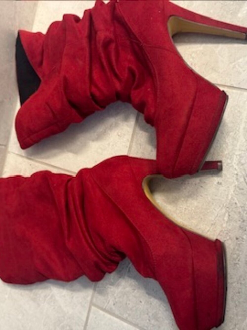 Bright Red Vegan Boots